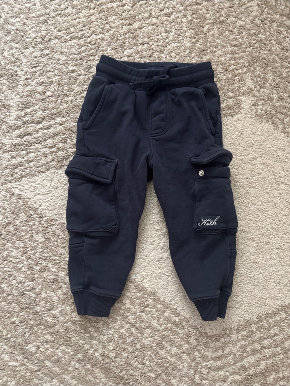 Kith Kids 2T Navy Cargo Sweatpants with Logo